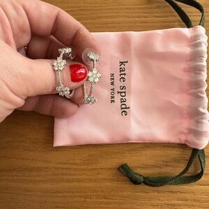 Kate Spade Silver Floral Hoop Earrings